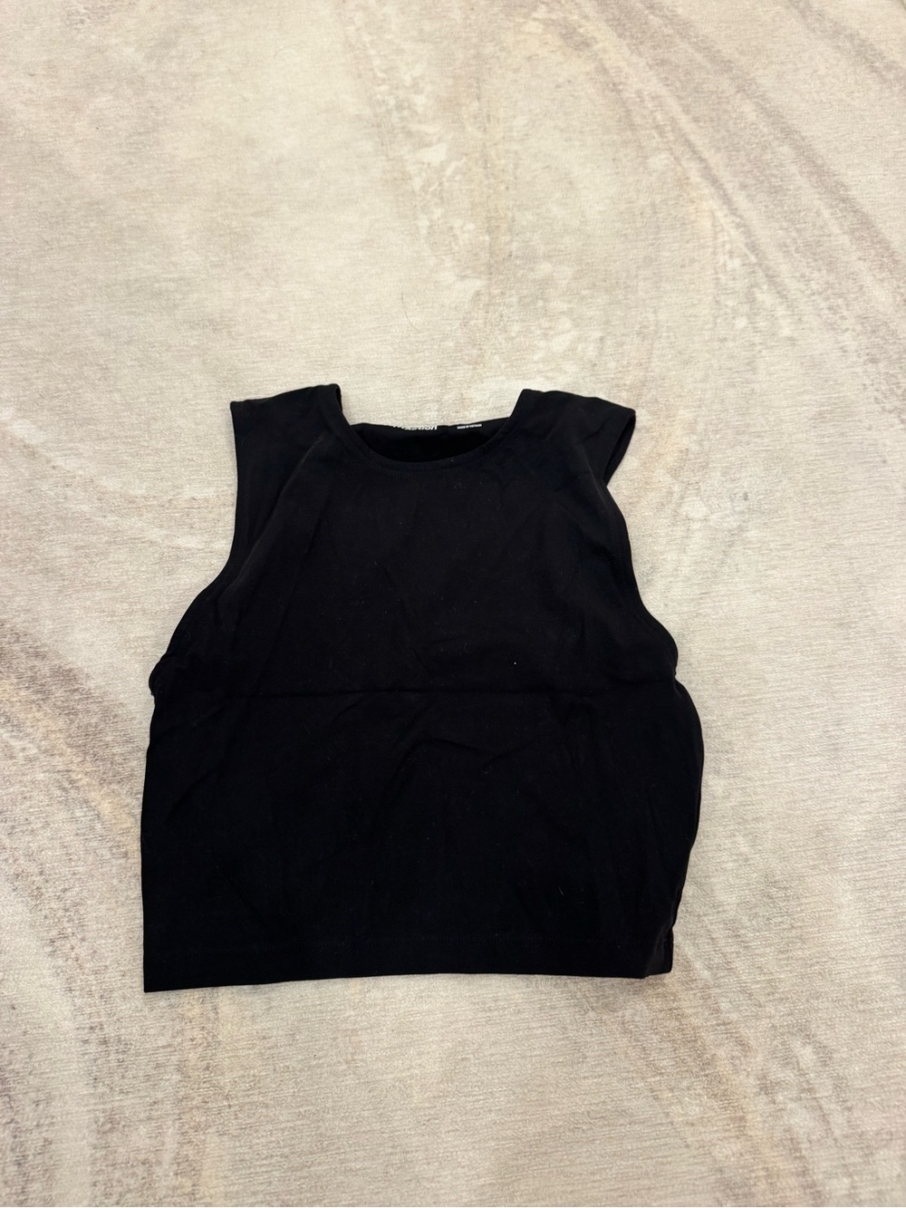 Aritzia Black TNA BUTTER Sleeveless Cropped muscle Tank